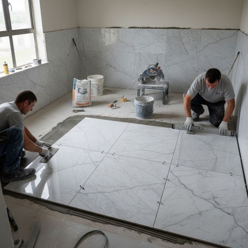 Local Marble Floor Installation pros at work